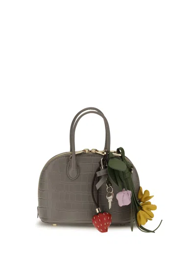 Self-portrait Toast Crocodile-effect Leather Handbag In Gray