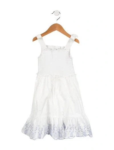 Pre-owned Self-portrait Babies' Toddler Girls' Sleeveless Pattern Print Dress In White