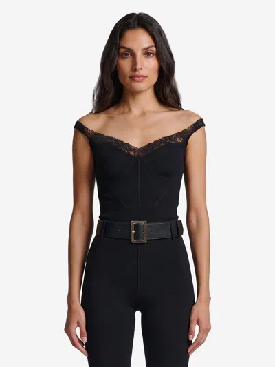 Self-portrait Top In Maglia In Black