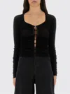 Self-portrait Button-detailed Long-sleeve T-shirt In Black