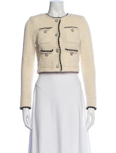 Pre-owned Self-portrait Tweed Evening Jacket In Neutral
