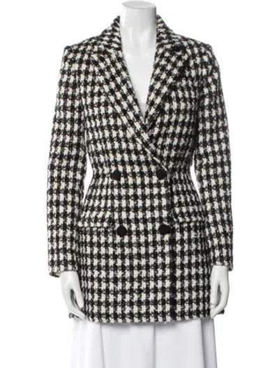 Pre-owned Self-portrait Tweed Pattern Blazer In Multi