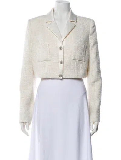 Pre-owned Self-portrait Tweed Pattern Blazer In Neutral
