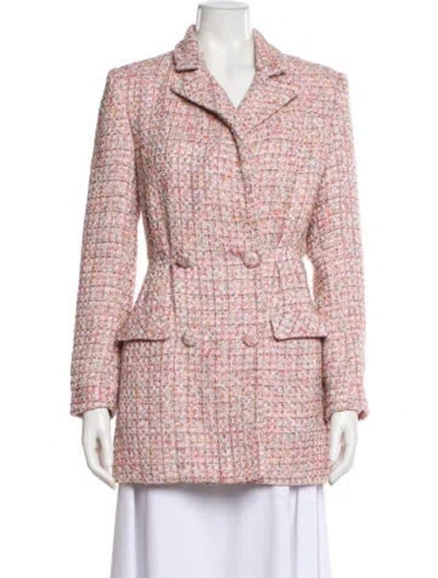 Pre-owned Self-portrait Tweed Pattern Blazer In Pink