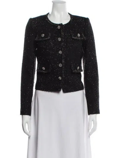Pre-owned Self-portrait Tweed Pattern Evening Jacket In Multi