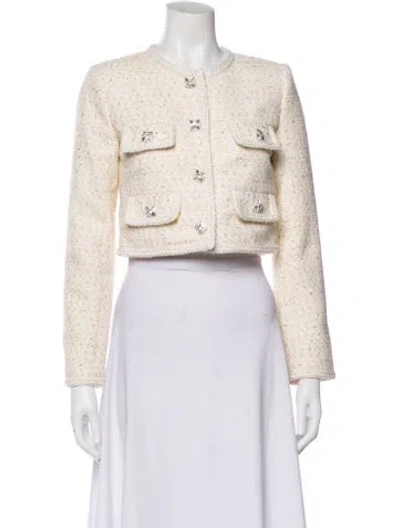 Pre-owned Self-portrait Tweed Pattern Evening Jacket In Neutral