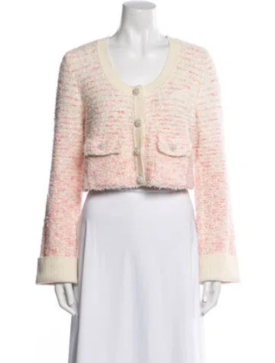 Pre-owned Self-portrait Tweed Pattern Evening Jacket W/ Tags In Pink