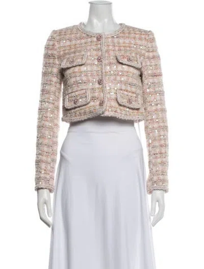 Pre-owned Self-portrait Tweed Pattern Jacket In Multi