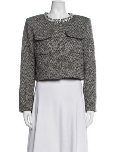 Pre-owned Self-portrait Tweed Pattern Jacket In Multicolor