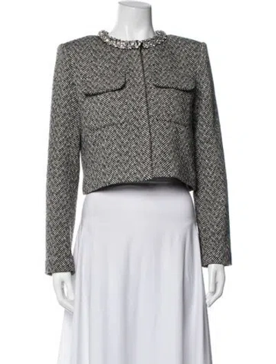 Pre-owned Self-portrait Tweed Pattern Jacket In Multicolor