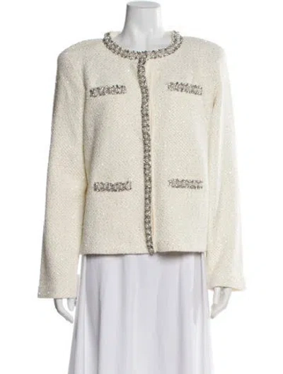 Pre-owned Self-portrait Tweed Pattern Jacket In Neutral