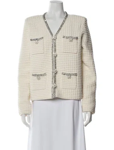 Pre-owned Self-portrait Tweed Pattern Jacket In Neutral