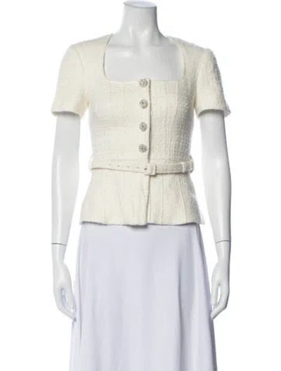 Pre-owned Self-portrait Tweed Pattern Jacket W/ Tags In Neutral