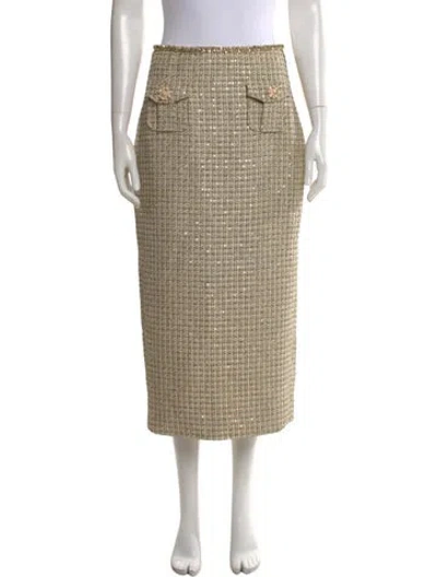 Pre-owned Self-portrait Tweed Pattern Midi Length Skirt W/ Tags