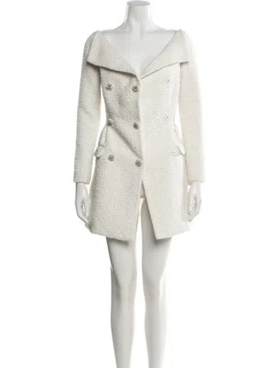 Pre-owned Self-portrait Tweed Pattern Mini Dress In Neutral