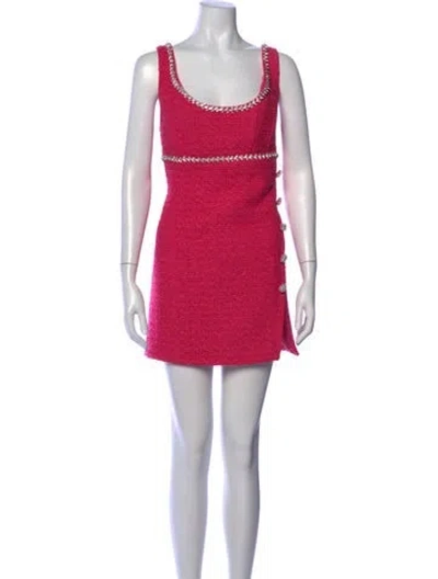 Pre-owned Self-portrait Tweed Pattern Mini Dress In Pink