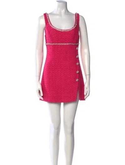 Pre-owned Self-portrait Tweed Pattern Mini Dress In Pink