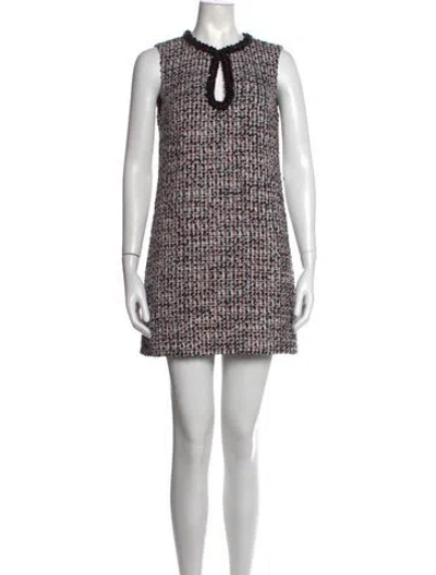 Pre-owned Self-portrait Tweed Pattern Mini Dress In Pink
