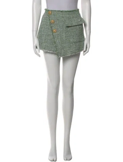 Pre-owned Self-portrait Tweed Pattern Mini Shorts