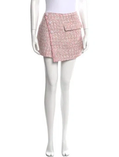 Pre-owned Self-portrait Tweed Pattern Mini Shorts W/ Tags In Pink