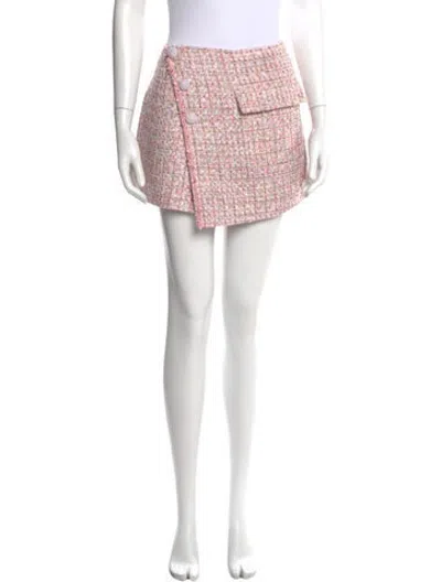 Pre-owned Self-portrait Tweed Pattern Mini Shorts W/ Tags In Pink