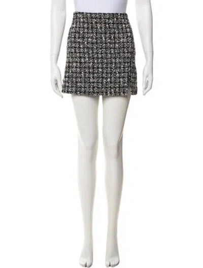 Pre-owned Self-portrait Tweed Pattern Mini Skirt In Black