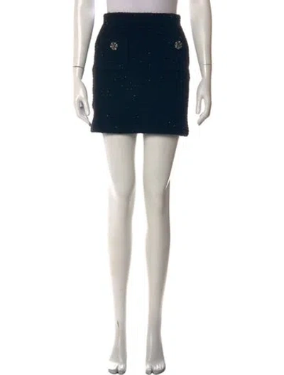 Pre-owned Self-portrait Tweed Pattern Mini Skirt In Black