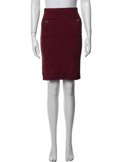 Pre-owned Self-portrait Tweed Pattern Mini Skirt In Red