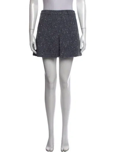 Pre-owned Self-portrait Tweed Pattern Mini Skirt W/ Tags In Blue