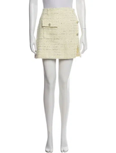 Pre-owned Self-portrait Tweed Pattern Mini Skirt W/ Tags In Neutral