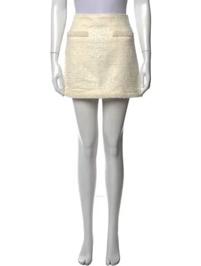 Pre-owned Self-portrait Tweed Pattern Mini Skirt W/ Tags In Neutrals