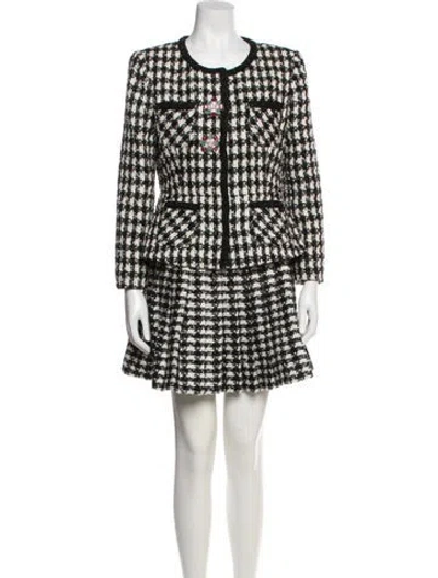 Pre-owned Self-portrait Tweed Pattern Skirt Set