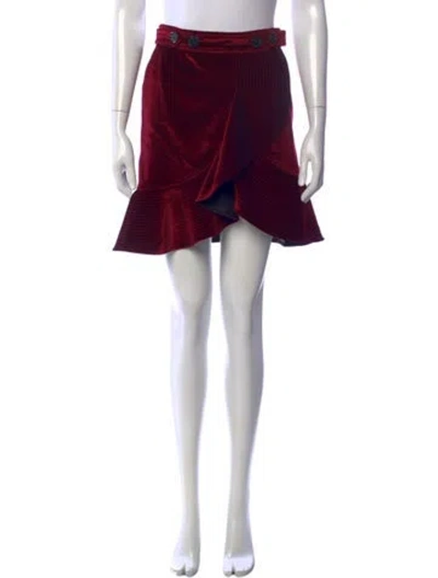 Pre-owned Self-portrait Velvet Mini Skirt In Multicolor