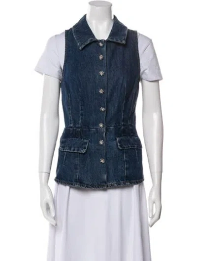 Pre-owned Self-portrait Vest In Blue