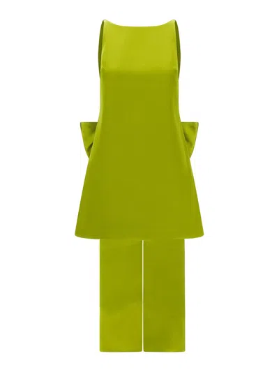Self-portrait Self Portrait Maxi Bow Dress In Green