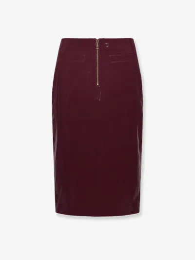 Self-portrait Vinyl Midi Skirt In Red