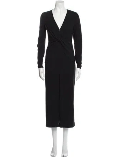 Pre-owned Self-portrait V-neck Jumpsuit In Black