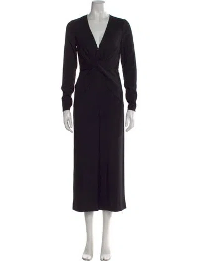 Pre-owned Self-portrait V-neck Jumpsuit In Black