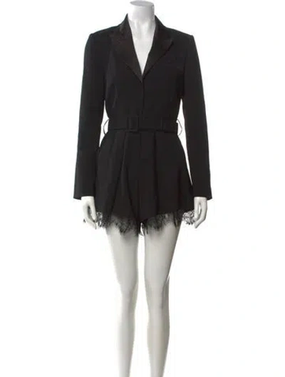 Pre-owned Self-portrait V-neck Jumpsuit In Black