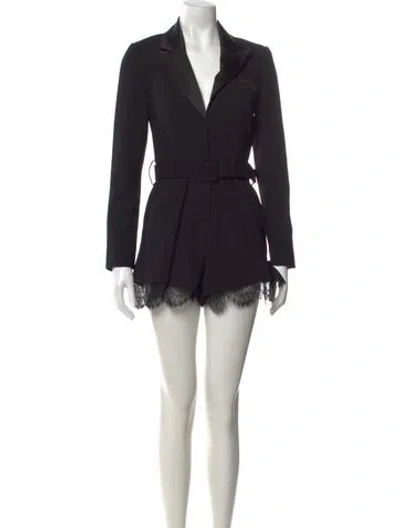 Pre-owned Self-portrait V-neck Jumpsuit In Black