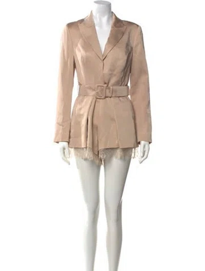 Pre-owned Self-portrait V-neck Jumpsuit In Neutrals