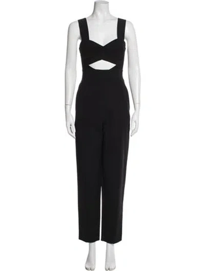 Pre-owned Self-portrait V-neck Jumpsuit W/ Tags In Black