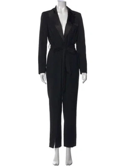 Pre-owned Self-portrait V-neck Jumpsuit W/ Tags In Black
