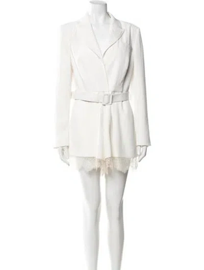 Pre-owned Self-portrait V-neck Jumpsuit In White