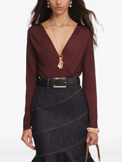 Self-portrait Denim Midi Dress Belted Mermaid Hem In Multi