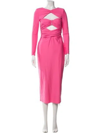 Pre-owned Self-portrait V-neck Midi Length Dress W/ Tags In Pink