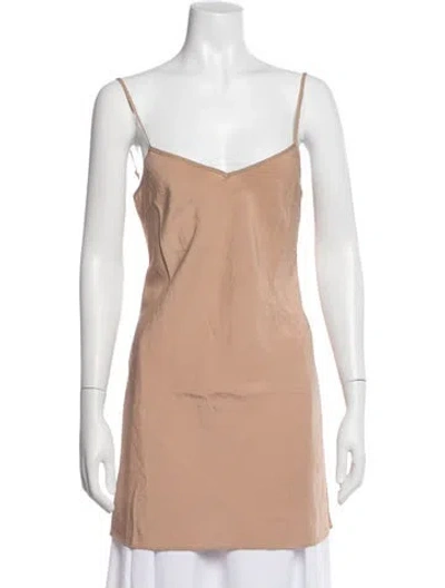 Pre-owned Self-portrait V-neck Sleeveless Tunic In Neutral