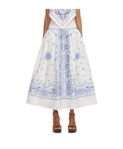 Self-portrait Paisley-embroidered Maxi Skirt In White