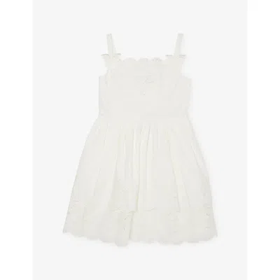 Self-portrait Kids' White Broderie-anglaise Cotton Dress 3