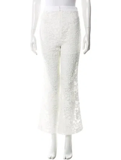 Pre-owned Self-portrait White Cord Lace Wide Leg Pants